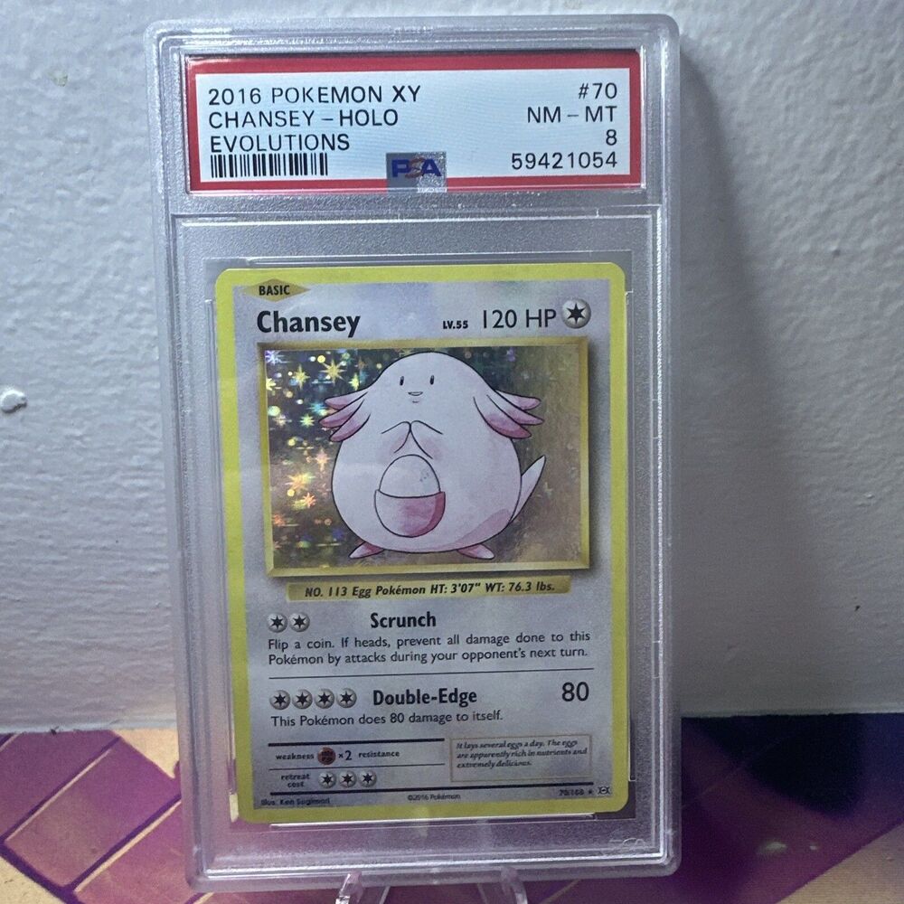 2016 Pokemon XY Chansey Holo Evolutions #70 PSA 8 NM/MT Pokemon TCG